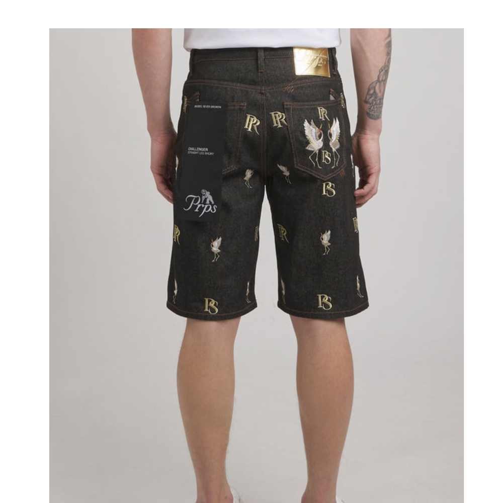 Men's PRPS Challenger size  36 Straight Leg Denim Shorts Indigo NWT